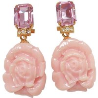 Mugello Paar Ohrclips Fleur Clips rosa Rosen-Form schönes Geschenk chic, made in Germany JustWin von Mugello