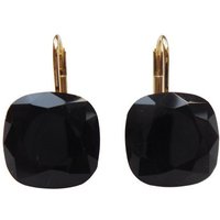 Mugello Paar Ohrhänger Romy schwarz vergoldet Basic-Ohrringe klassisch von Mugello
