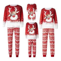 Mugoebu Weihnachten Pyjamas Familie Matching Pjs Sets Weihnachten Xmas Deer Print Schlafanzug Outfit für Männer/Frauen/Kinder/Baby Holiday Party (Mom, Style 2, L) von Mugoebu