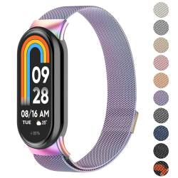 Metalen bandje voor Mi Band 8, verstelbare roestvrijstalen vervangende riem met magnetische gesp voor Mi Band 8/ Smart Band 8 Vrouwen Mannen von Mugust