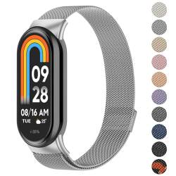 Metalen bandje voor Mi Band 8, verstelbare roestvrijstalen vervangende riem met magnetische gesp voor Mi Band 8/ Smart Band 8 Vrouwen Mannen von Mugust