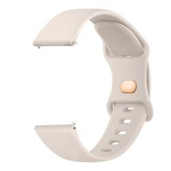 Mugust Smartwatch-Armband für 20 mm, Schnellentriegelung, Silikon, weich, Ersatzarmbänder für 20 mm, Starlight von Mugust
