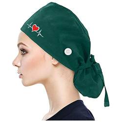 Muium(TM) Schrubben Kappe Bedruckte Füllig Turban Hut Verstellbare Füllig Haarabdeckung Unisex Doktor Kappe mit Schweißband für Schönheit Arbeiterin Körperpflege Bedarf von Muium(TM)