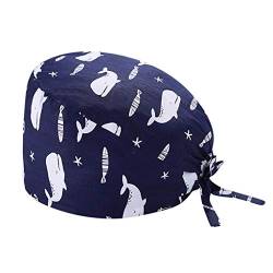 Muium(TM) Schrubben Kappe mit Knöpfen Bedruckte Füllig Turban Hut Verstellbare Haarabdeckung Verstellbar Kappe Baumwolle Chef Hüte OP Haube Klipphauben von Muium(TM)