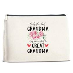Best Grandma Gifts, Great Grandma Makeup Bag Gifts, Only the Best Grandmas Get Promoted to Great Grandma Cosmetic Bag, Great Grandma Ankündigung, Mehrere Farben, 10" x 7" von Mukjyuyi