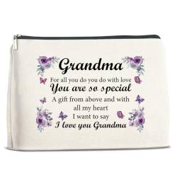 Gifts for Grandma Makeup Bag, Best Grandma Gifts, Grandma Cosmetic Makeup Bag, Birthday Christmas Mother's Day Gifts for Grandmother Nana Grammy, Mehrere Farben, 10" x 7" von Mukjyuyi