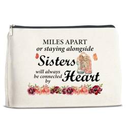 Sister Gifts, Gifts for Sister, Best Sister Makeup Bag, Friendship Gifts for Women Friends Cosmetic Bag, Best Friend Birthday Gifts, Sister Going Away Leaving Farewell Gift, Mehrere Farben, 10" x 7" von Mukjyuyi