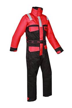 Mullion North Sea I - 1-teiliger Schwimmanzug in Rot-Schwarz oder Gelb-Schwarz, ISO 15027-1, ISO 12402-5/6, EN 343, Auftrieb 74N(L), S - 3XL (Rot-Schwarz, Größe XL) von Mullion