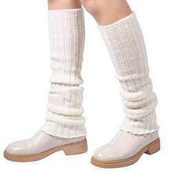 Mulor Damen Stulpen lang Wolle Stricken Beinwärmer für Frauen Gestrickt Beinstulpen Kalb Länge oder Knie hoch von Mulor