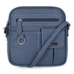 MultiSac Damen North South Mini-Umhängetasche mit Reißverschluss Crossbody, Denim 2 von MultiSac