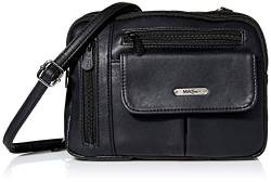 MultiSac Damen Zippy Tasche mit 3 Fächern Crossbody, Schwarz (Vintage Nappa) von MultiSac