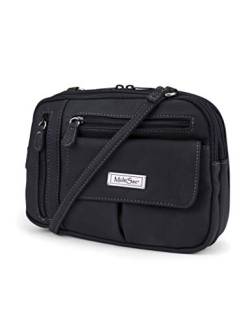 MultiSac Damen Zippy Triple Compartment Crossbody Bag Schultertasche, schwarz von MultiSac