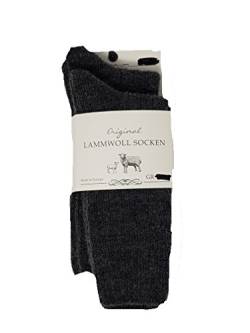 Mum 2 Paar Lammwollsocken Damen und Herren 2 Paar Lammwoll Socken schwarz, blau, grau, bunt Gr.35-46 (43-46, grau) von Mum Socks