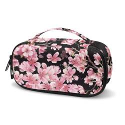 Mumeson Reiseetui für Diabetiker mit Kirschblüten für Damen, langlebig, mit doppeltem Reißverschluss, tragbare medizinische Tasche von Mumeson