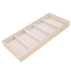 Mumusuki 5-Gitter-Leder-Sonnenbrillen-Organizer, Brillenetui, Brillenablage, Ständer für Damen und Herren(Beige) von Mumusuki