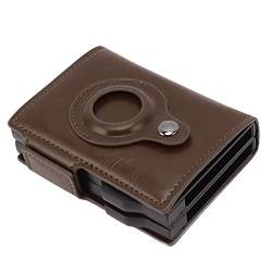 Mumusuki Brieftaschen für Männer, Sichere Kleine Blockierende Echtleder-Geldbörse mit Schmaler Vordertasche für Bankkarte, Rechnung, Reisepass (Kaffee) von Mumusuki