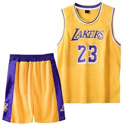 Mupopy Kleine Jungen 2er-Set Basketball Trainings Jersey and Pants, Basketball Kleidung Kinder, Jungen Basketball Trikot Kinder Basketball Weste Kinder(Gelb,L) von Mupopy