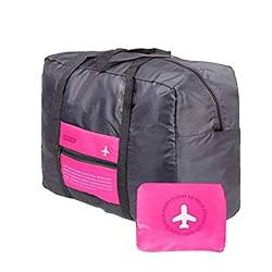 Faltbare Reisetasche, wasserdichte Nylon -Reisehandtasche für Frauen Gepäck tragen Beutel Leichter Tragetasche für Urlaub, Ausflug, Fitnessstudio, Rose Rot von Murezima
