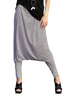 Muscle Alive Damen beiläufige Baggy tief sitzendem Schritt Harem Pants Damen Baumwoll-Polyester und Spandex Grau von Muscle Alive