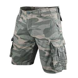 Muscle Alive Herren Cargo Shorts Jahrgang Savage Vintage Kurze Hose Sport Camping Wandern Tarnen Baumwolle Grüne Camouflage 38 von Muscle Alive