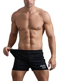 Muscle Alive Sporthose Herren Kurz Fitnessstudio Bodybuilding Turnhose Baumwolle Laufshorts Schwarz XL von Muscle Alive