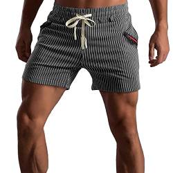 Muscle Cmdr Athletic Gym Shorts Elastische Taille Casual Pyjama Pocket Jogger Men Workout Short Pants 12.7CM Schrittlänge(Dgrey/XL) von Muscle Cmdr