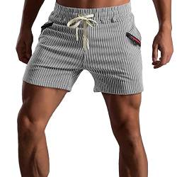Muscle Cmdr Athletic Gym Shorts Elastische Taille Casual Pyjama Pocket Jogger Men Workout Short Pants 12.7CM Schrittlänge(Lgrey/L) von Muscle Cmdr