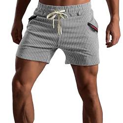 Muscle Cmdr Athletic Gym Shorts Elastische Taille Casual Pyjama Pocket Jogger Men Workout Short Pants 12.7CM Schrittlänge(Lgrey/M) von Muscle Cmdr