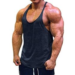 Muscle Cmdr Herren Workout Stringer Tanktops Y-Back Gym Fitness Trägershirt,Männer Muskelshirt Training Achselshirt Sport (Blau,Dünne Schulter,L) von Muscle Cmdr