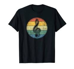 Violinschlüssel Notenschlüssel Musikliebe auf Vintage Kreis T-Shirt von Music is my Life and Medicine - Music Symbols