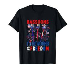 Bassoons Fireworks Proud Freedom 4th Of July Instrument T-Shirt von Musical, Musician 4th Of July Costume