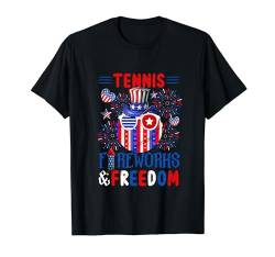 Tennis Fireworks Proud Freedom 4th Of July Player Trainer T-Shirt von Musical, Musician 4th Of July Costume
