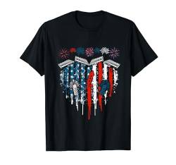 Xylophones Cute Heart Shape Flag 4th Of July Instrument T-Shirt von Musical, Musician 4th Of July Costume