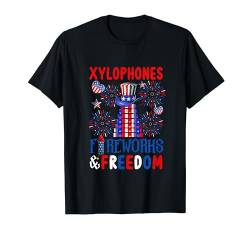 Xylophones Fireworks Proud Freedom 4th Of July Instrument T-Shirt von Musical, Musician 4th Of July Costume