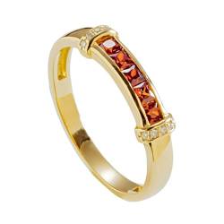 Musihy Damen Ringe, Verlobungsring für Damen mit Rubin und Moissanit, 18K Gold, Größe 56 (17.8) von Musihy