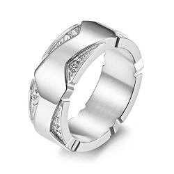 Musihy Edelstahl Ring Frauen, Ehering Edelstahl Set Einfacher Stil Silber Ringgröße 52 von Musihy