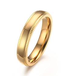 Musihy Ehering Damen, Fidget Ring Ring Edelstahl Seitliche Prägung Gold Ringgröße 10 von Musihy