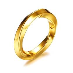 Musihy Ehering Frau, Ringe Verlobung Ring Edelstahl Möbius Ring Gold Ringgröße 9 von Musihy