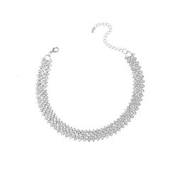Musihy Mehrlagige Kette, Kette Silber Chain Halskette Damen Choker Geometrischer Halsreif Halskette Geschenk von Musihy