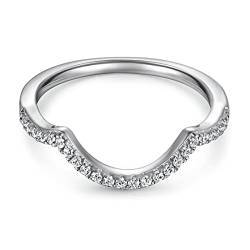 Musihy Promise Ring, Ringe Silber Einfach Elegant Sekundärring Aus Weißgold Ringgröße 49 (15.6) von Musihy