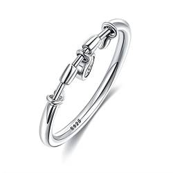 Musihy Ringe Frauen Silber, Silberring Frauen 925 Silber Ringe Zirkonia Weiß Herz-Anhänger Größe 57 von Musihy