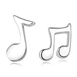 Ohrstecker Mädchen Silber, Ohrringe für Frauen Zirkon Ohrringe Unsymmetrische Musiksymbole von Musihy
