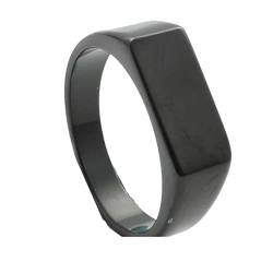 Pinky Ring Herren, Men Ring Titanium Männer Ringe Schwarz Rechteck Größe 62 (19.7) Männer von Musihy