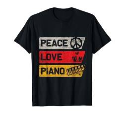 Klavier T-Shirt - Frieden Liebe Klavierspieler Musik Pianist von Musik Klavier T-Shirts