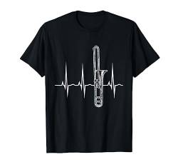 Herzschlag Posaune T-Shirt - Geschenk für Posaunenspieler von Musik Posaune T-Shirts