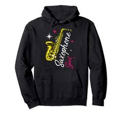 Jazz Musik Saxophonist Geschenk Damen Mädchen Saxophon Pullover Hoodie von Musik T-Shirts & Geschenkideen