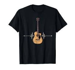 Musik Geschenk Gitarrist Herzschlag Akustik Gitarre T-Shirt von Musik T-Shirts & Geschenkideen
