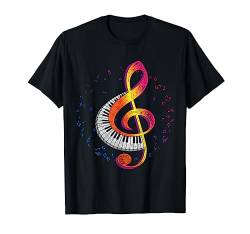 Piano Musik Notenschlüssel Pianist Geschenk Klavier T-Shirt von Musik T-Shirts & Geschenkideen