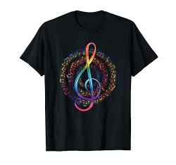 Regenbogen Musik Geschenk Notenschlüssel T-Shirt von Musik T-Shirts & Geschenkideen