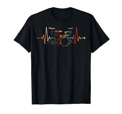 Schlagzeugspieler Musik Geschenk Drums Herzschlag Schlagzeug T-Shirt von Musik T-Shirts & Geschenkideen